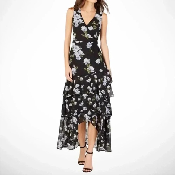 INC International Concepts Floral Tiered layered layers Maxi crossover Dress 10 - Picture 2 of 14